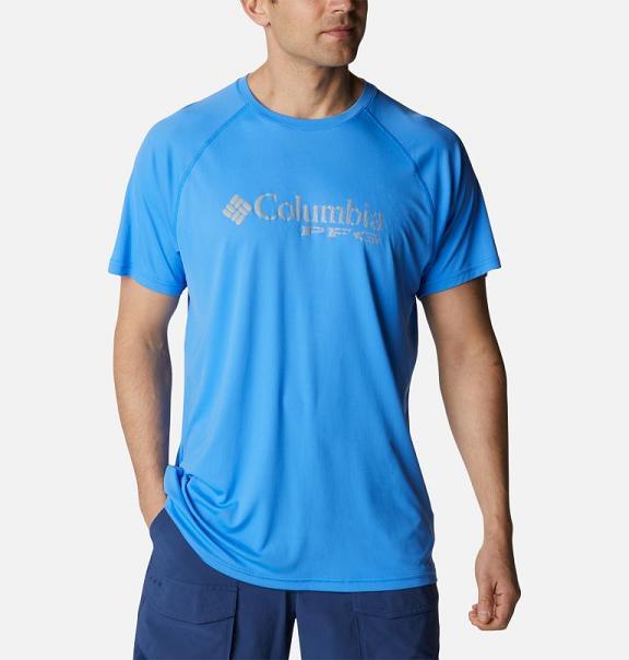 Columbia PFG Respool T-Shirt Blue For Men's NZ31695 New Zealand